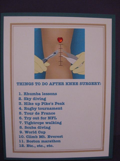 Things to do after knee surgery