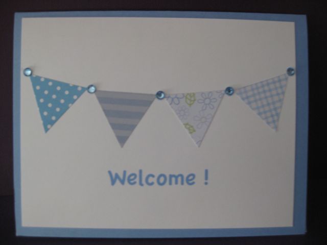 Blue banner/welcome baby boy