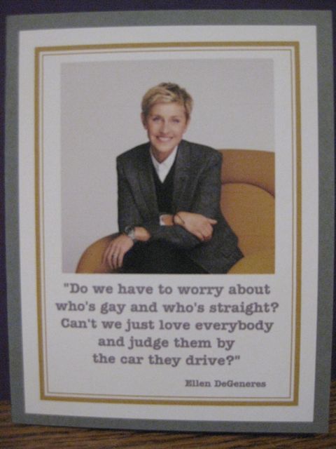 Ellen DeGeneres; gay or straight