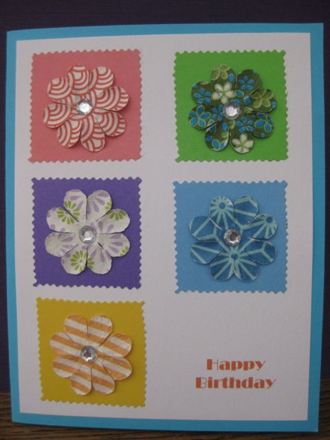 Birthday/colored paper squares