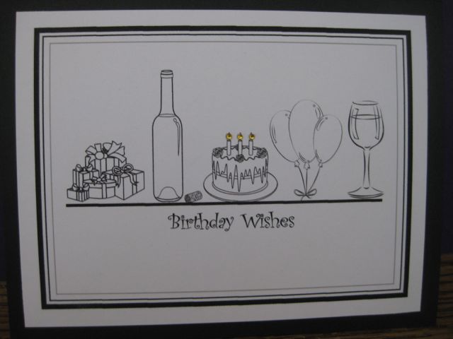 Black/white birthday card