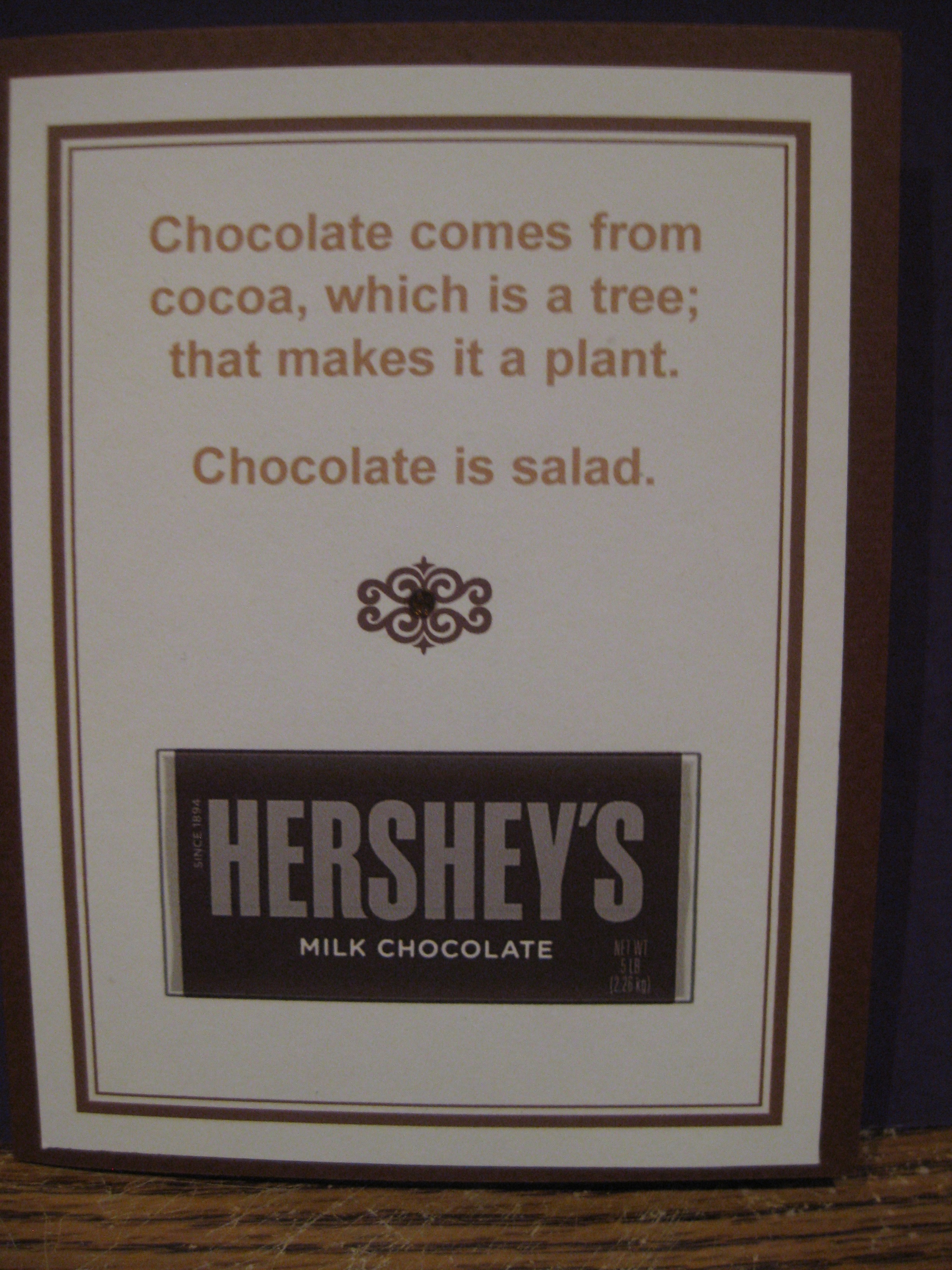Chocolate/salad