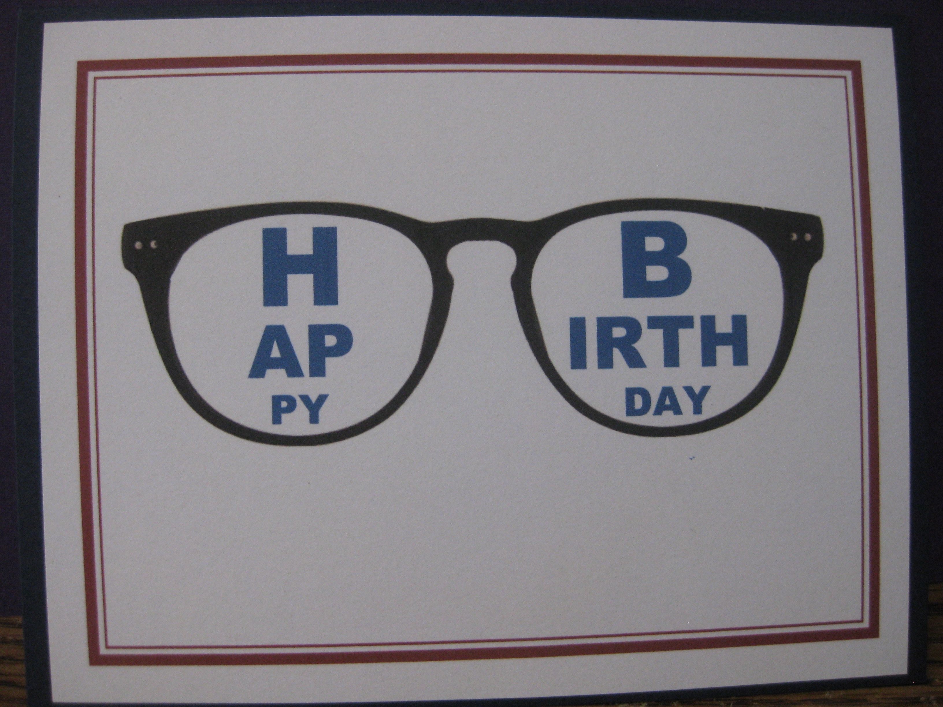 glasses/happy birthday